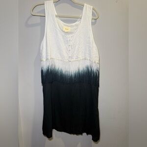 Maeve by Anthropologie Fringe Ombre Dress Black White Size Large